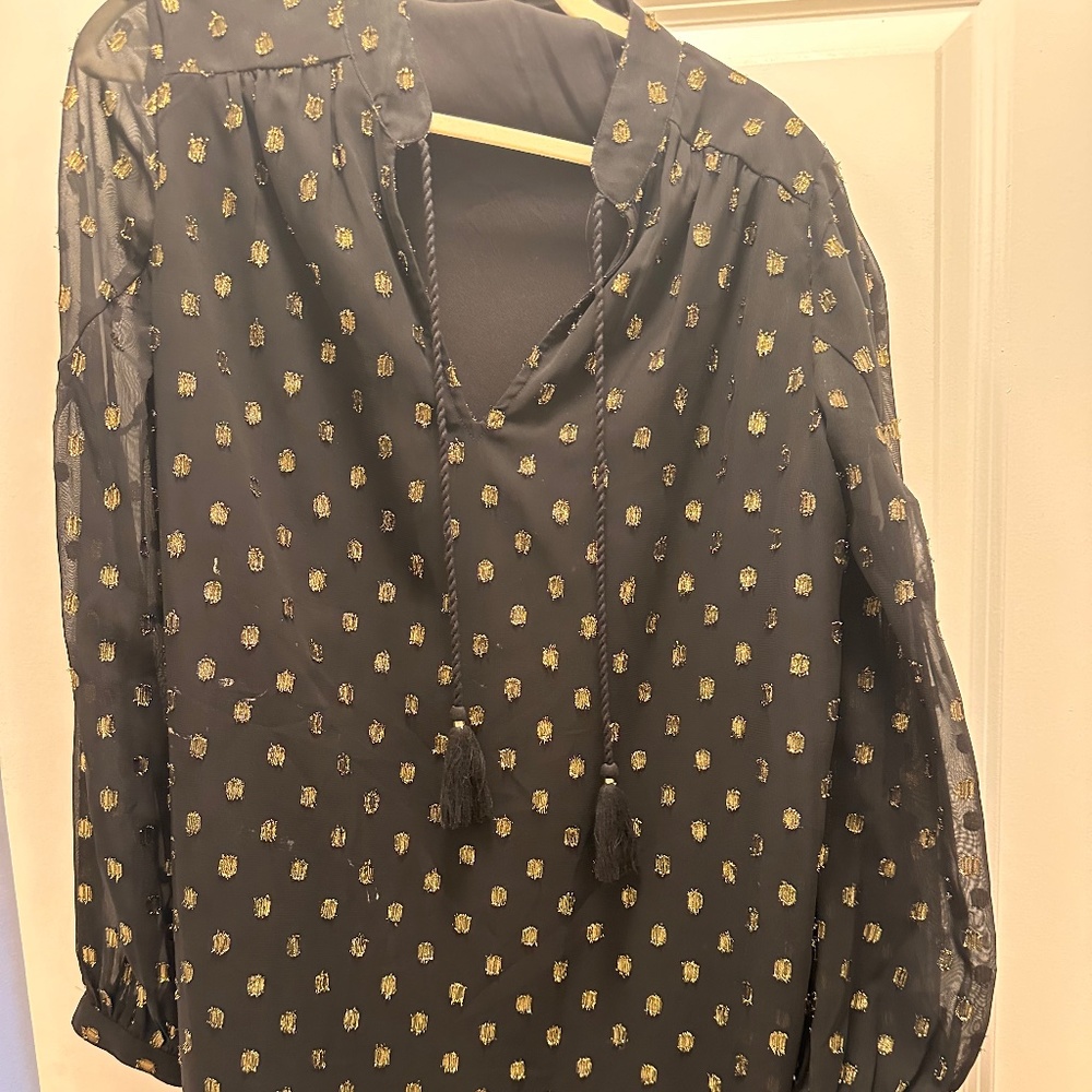 Black and fmgold foil holiday dress